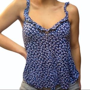 Anthropologie Zoey Pansy Print Tank Top